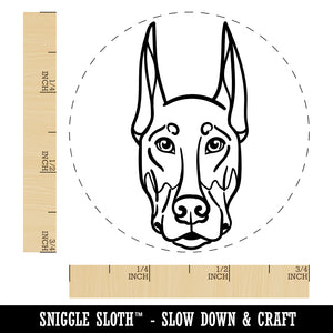 Doberman Pinscher Dog Head Self-Inking Rubber Stamp for Stamping Crafting Planners