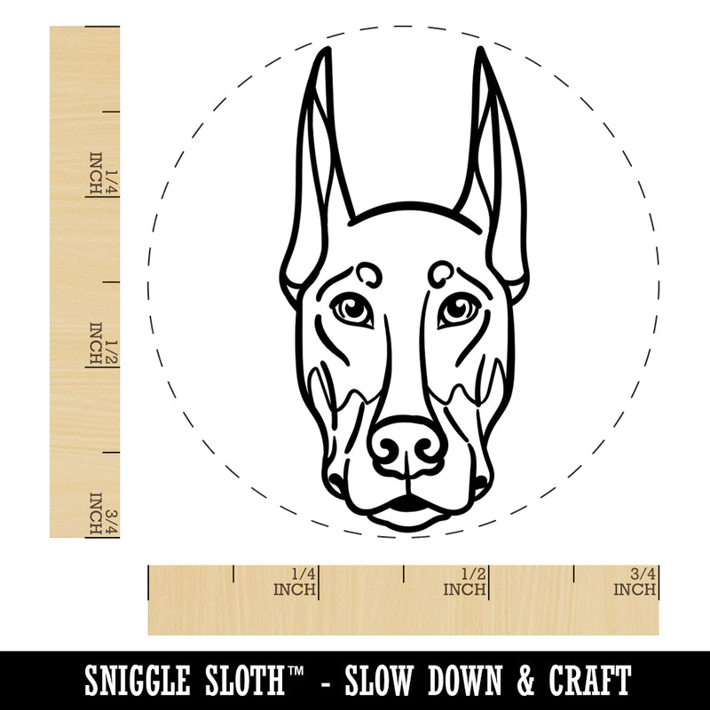 Doberman Pinscher Dog Head Self-Inking Rubber Stamp for Stamping Crafting Planners