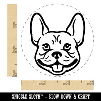 Frenchie French Bulldog Dog Head Self-Inking Rubber Stamp for Stamping Crafting Planners