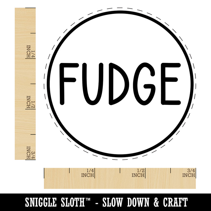 Fudge Flavor Scent Rounded Text Self-Inking Rubber Stamp for Stamping Crafting Planners