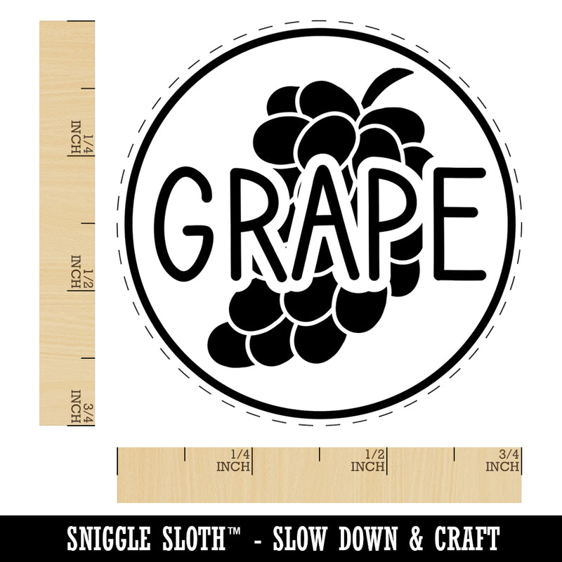 Grape Text with Image Flavor Scent Self-Inking Rubber Stamp for Stamping Crafting Planners