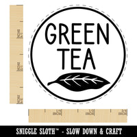 Green Tea Text with Image Flavor Scent Self-Inking Rubber Stamp for Stamping Crafting Planners
