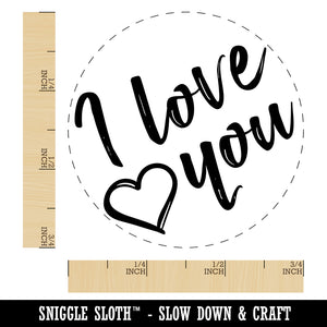 I Love You in English Heart Self-Inking Rubber Stamp for Stamping Crafting Planners