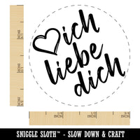 I Love You in German Ich Liebe Dich Heart Self-Inking Rubber Stamp for Stamping Crafting Planners