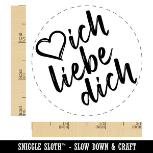 I Love You in German Ich Liebe Dich Heart Self-Inking Rubber Stamp for Stamping Crafting Planners