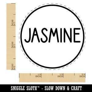 Jasmine Flavor Scent Rounded Text Self-Inking Rubber Stamp for Stamping Crafting Planners