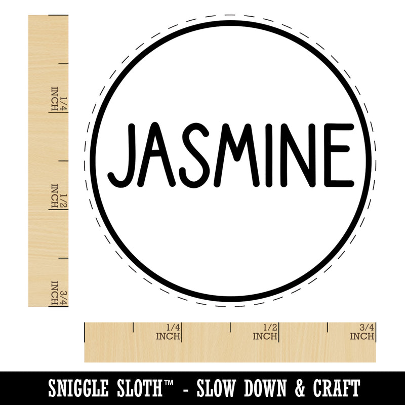 Jasmine Flavor Scent Rounded Text Self-Inking Rubber Stamp for Stamping Crafting Planners