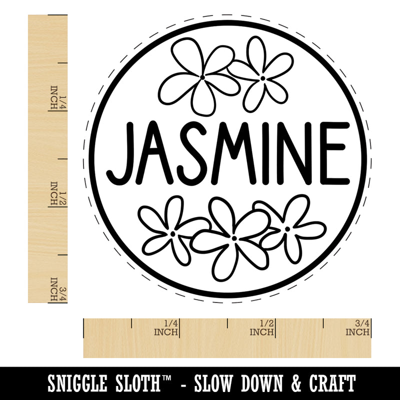 Jasmine Text with Image Flavor Scent Self-Inking Rubber Stamp for Stamping Crafting Planners