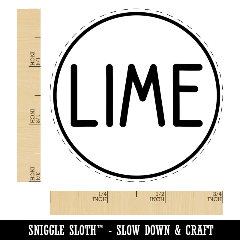 Lime Flavor Scent Rounded Text Self-Inking Rubber Stamp for Stamping Crafting Planners