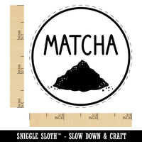 Matcha Text with Image Flavor Scent Green Tea Self-Inking Rubber Stamp for Stamping Crafting Planners