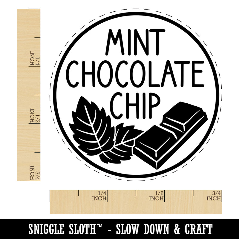 Mint Chocolate Chip Text with Image Flavor Scent Self-Inking Rubber Stamp for Stamping Crafting Planners