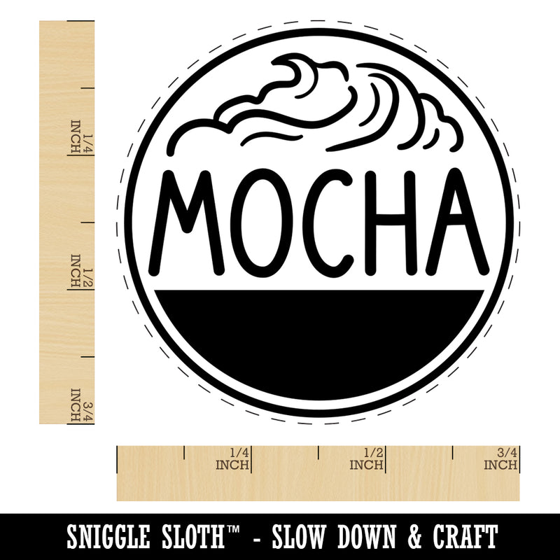 Mocha Text with Image Flavor Scent Self-Inking Rubber Stamp for Stamping Crafting Planners
