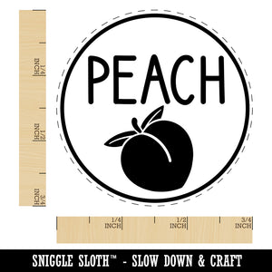 Peach Text with Image Flavor Scent Self-Inking Rubber Stamp for Stamping Crafting Planners