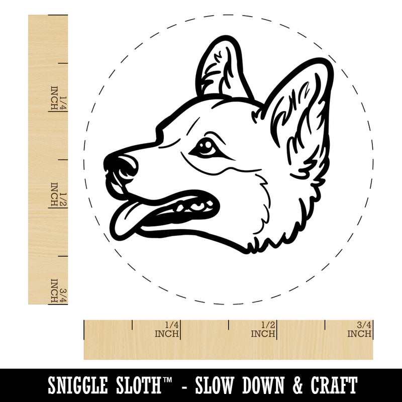 Pembroke Welsh Corgi Head Dog Self-Inking Rubber Stamp for Stamping Crafting Planners