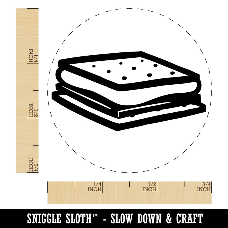 S'mores Graham Cracker Chocolate Marshmallow Campfire Snack Self-Inking Rubber Stamp for Stamping Crafting Planners