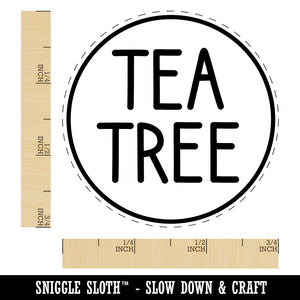 Tea Tree Flavor Scent Rounded Text Oil Self-Inking Rubber Stamp for Stamping Crafting Planners