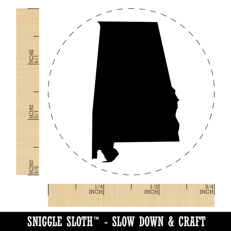 Alabama State Silhouette Self-Inking Rubber Stamp for Stamping Crafting Planners