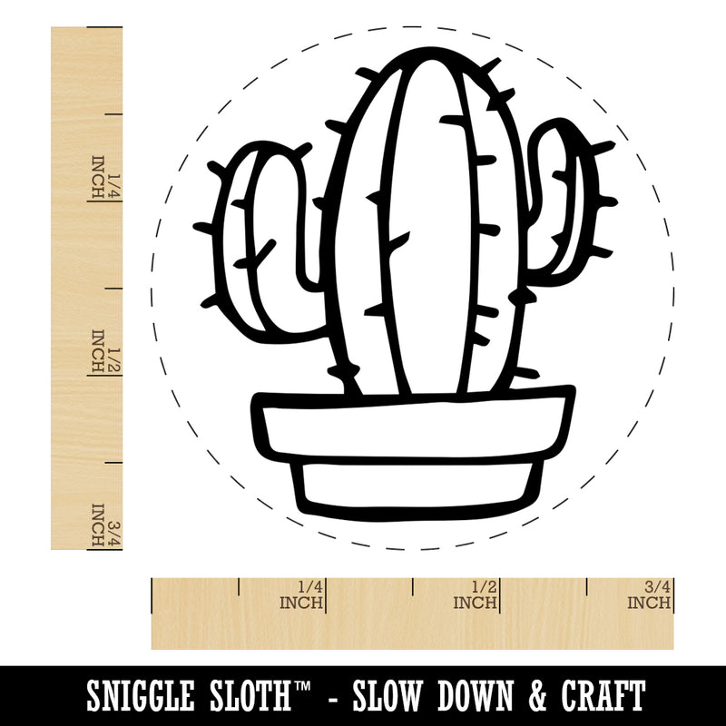 Hand Drawn Cactus Doodle Self-Inking Rubber Stamp for Stamping Crafting Planners