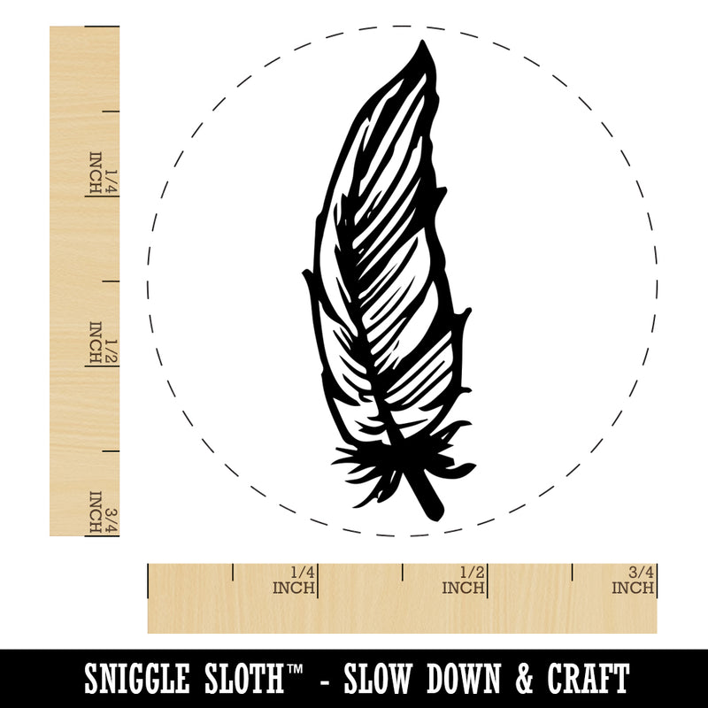 Hand Drawn Feather Doodle Self-Inking Rubber Stamp for Stamping Crafting Planners