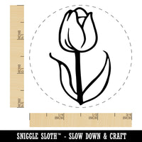 Hand Drawn Tulip Flower Doodle Self-Inking Rubber Stamp for Stamping Crafting Planners