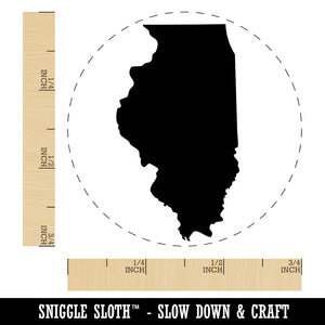 Illinois State Silhouette Self-Inking Rubber Stamp for Stamping Crafting Planners