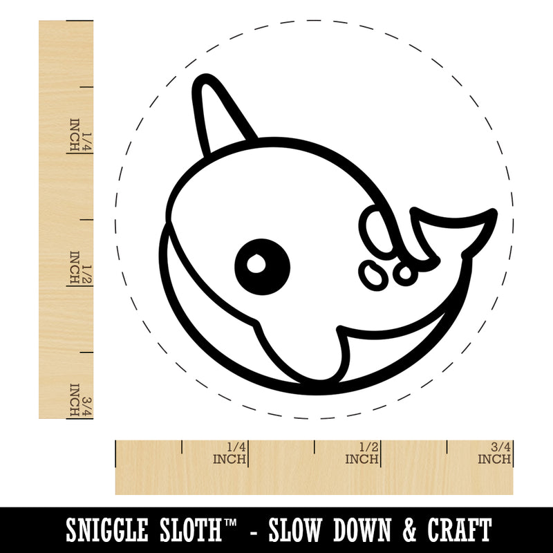 Kawaii Narwhal Self-Inking Rubber Stamp for Stamping Crafting Planners