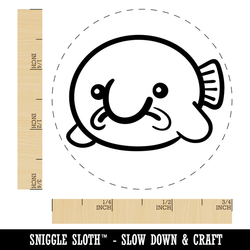 Kawaii Sad Blobfish Self-Inking Rubber Stamp for Stamping Crafting Planners