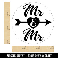 Mr and Mr Heart and Arrow Wedding Self-Inking Rubber Stamp for Stamping Crafting Planners