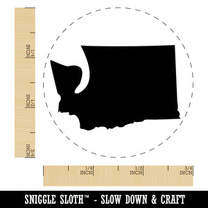 Washington State Silhouette Self-Inking Rubber Stamp for Stamping Crafting Planners