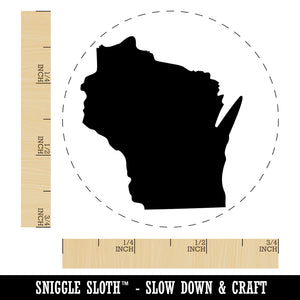 Wisconsin State Silhouette Self-Inking Rubber Stamp for Stamping Crafting Planners