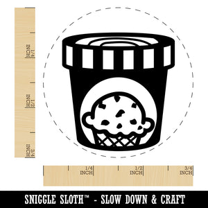 Carton Pint Gallon of Ice Cream Dessert Self-Inking Rubber Stamp for Stamping Crafting Planners