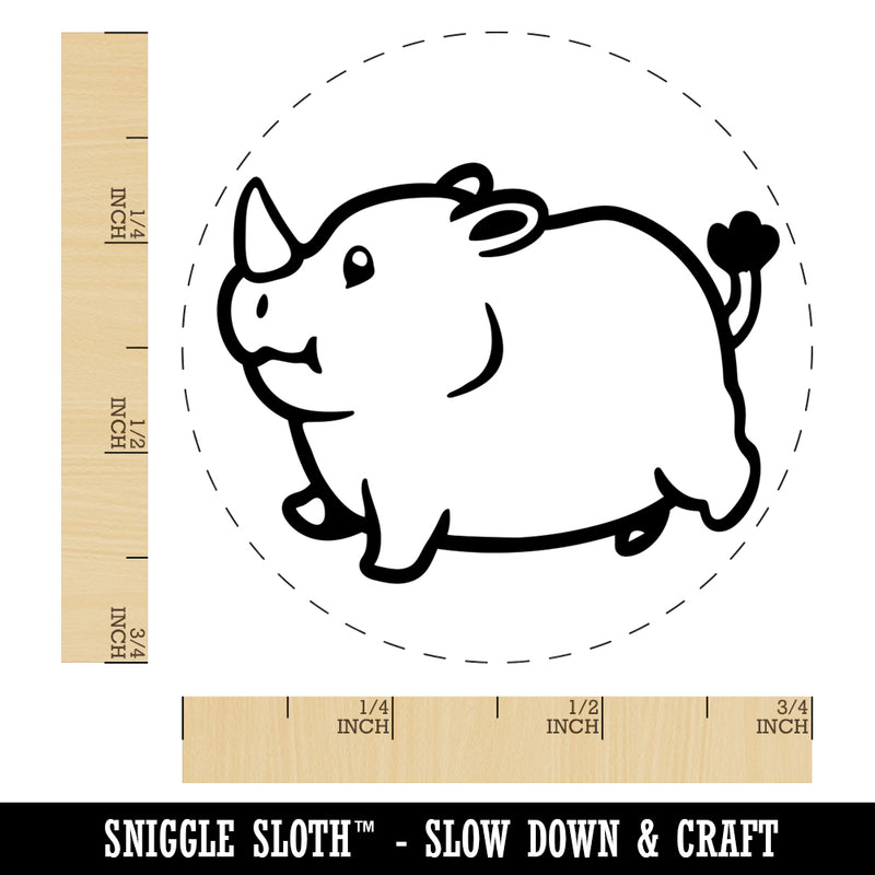 Chubby Round Rhino Self-Inking Rubber Stamp for Stamping Crafting Planners