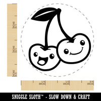 Couple of Cute and Kawaii Cherry Buddies Cherries Self-Inking Rubber Stamp for Stamping Crafting Planners
