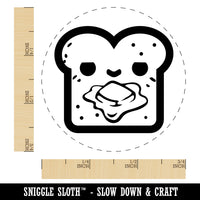 Cute and Kawaii Buttered Toast Bread Self-Inking Rubber Stamp for Stamping Crafting Planners