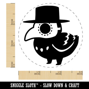 Cute Chibi Raven with Plague Doctor Mask Self-Inking Rubber Stamp for Stamping Crafting Planners