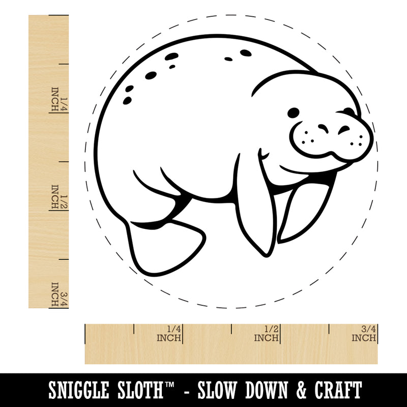 Cute Chubby Manatee Self-Inking Rubber Stamp for Stamping Crafting Planners