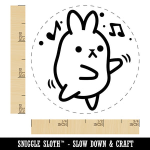 Cute Kawaii Bunny Rabbit Dancing to Music Self-Inking Rubber Stamp for Stamping Crafting Planners