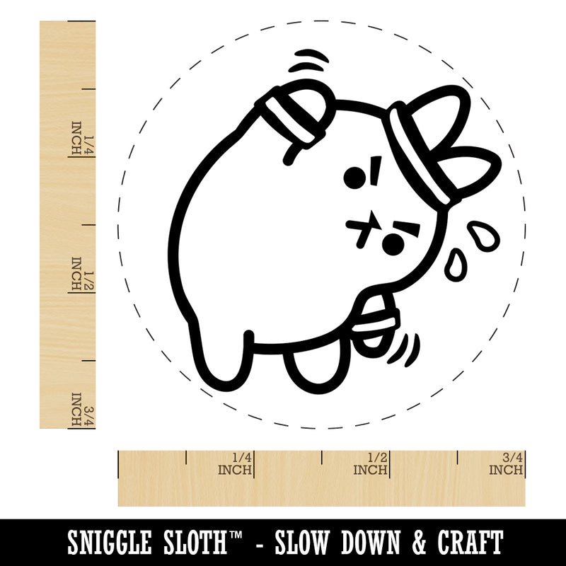 Cute Kawaii Bunny Rabbit Workout Exercise Self-Inking Rubber Stamp for Stamping Crafting Planners