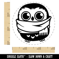 Cute Little Owl with Big Scarf Self-Inking Rubber Stamp for Stamping Crafting Planners