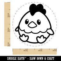 Cute Sitting Chicken Self-Inking Rubber Stamp for Stamping Crafting Planners