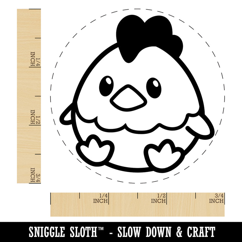 Cute Sitting Chicken Self-Inking Rubber Stamp for Stamping Crafting Planners