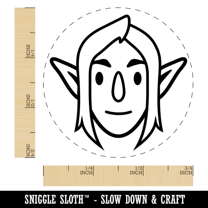 Elf Male Character Face Self-Inking Rubber Stamp for Stamping Crafting Planners