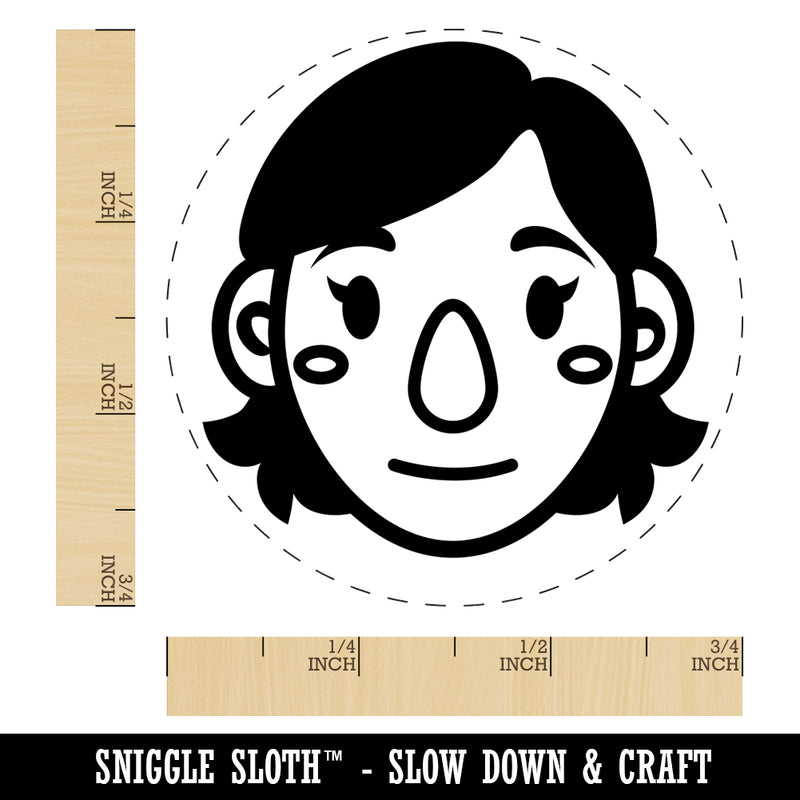 Human Female Character Face Self-Inking Rubber Stamp for Stamping Crafting Planners