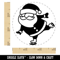 Ice Skating Christmas Santa Claus Self-Inking Rubber Stamp for Stamping Crafting Planners