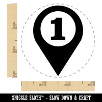 Map Location 1 Marker Self-Inking Rubber Stamp for Stamping Crafting Planners