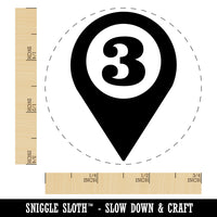 Map Location 3 Marker Self-Inking Rubber Stamp for Stamping Crafting Planners