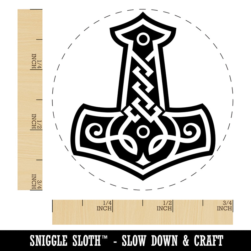 Mjolnir Symbol Norse Viking Hammer of Thor Self-Inking Rubber Stamp for Stamping Crafting Planners