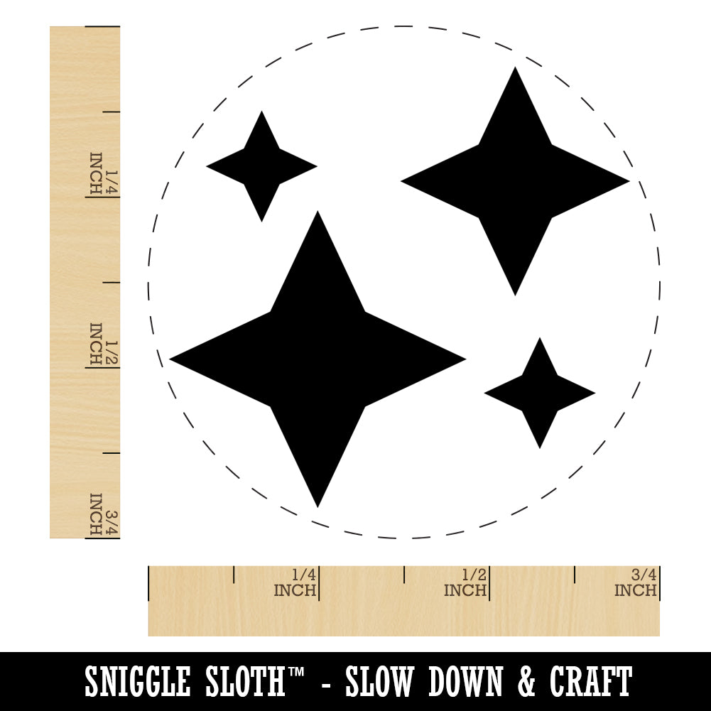 Shiny Sparkle Stars Self-Inking Rubber Stamp for Stamping Crafting Planners