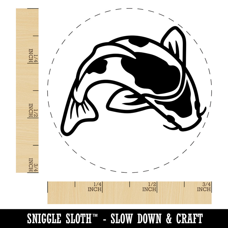 Spotted Koi Fish Self-Inking Rubber Stamp for Stamping Crafting Planners