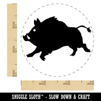 Wild Boar Pig Swine with Tusks Self-Inking Rubber Stamp for Stamping Crafting Planners